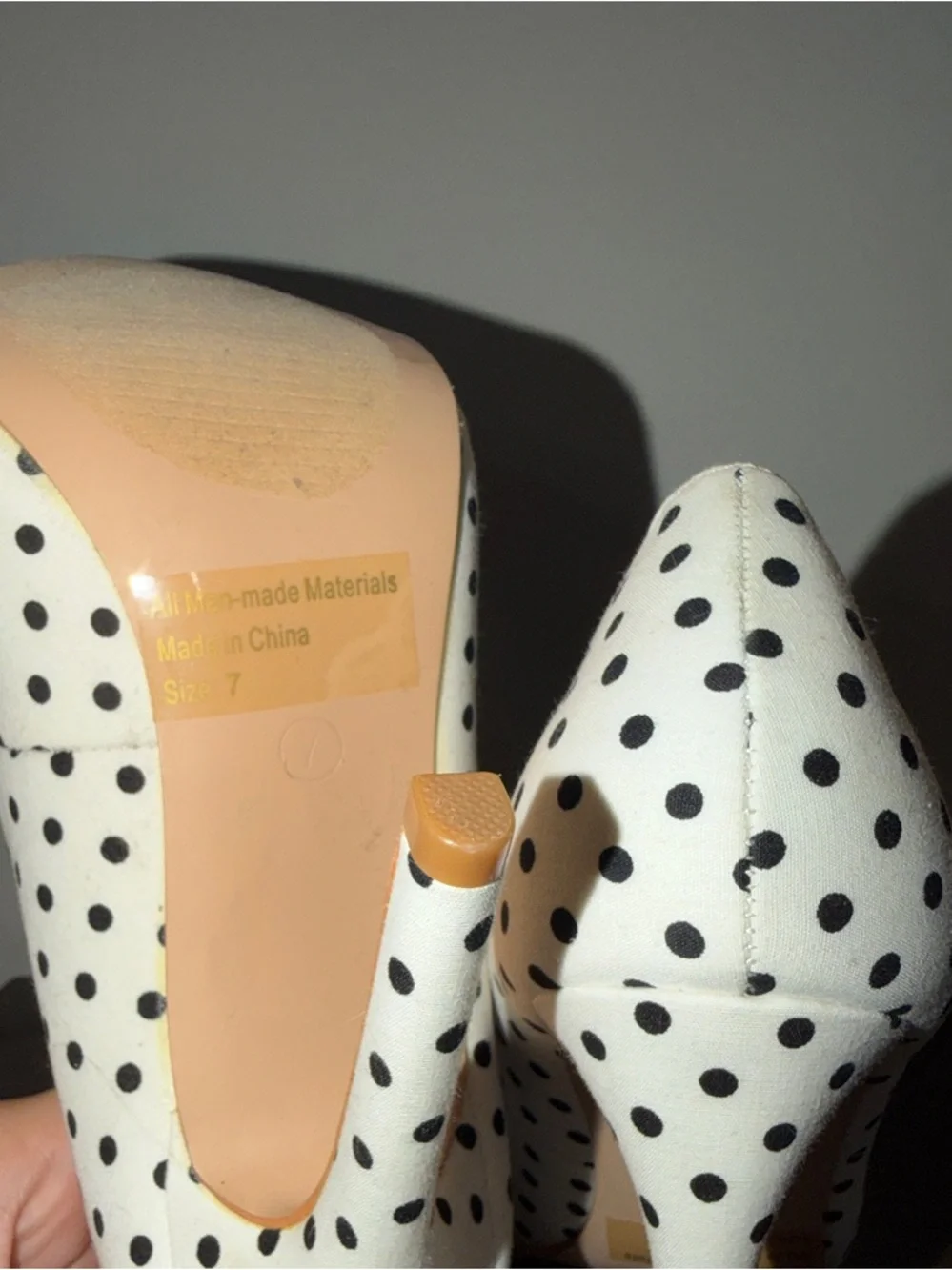 Classic White Polka Dot High Heel Pumps